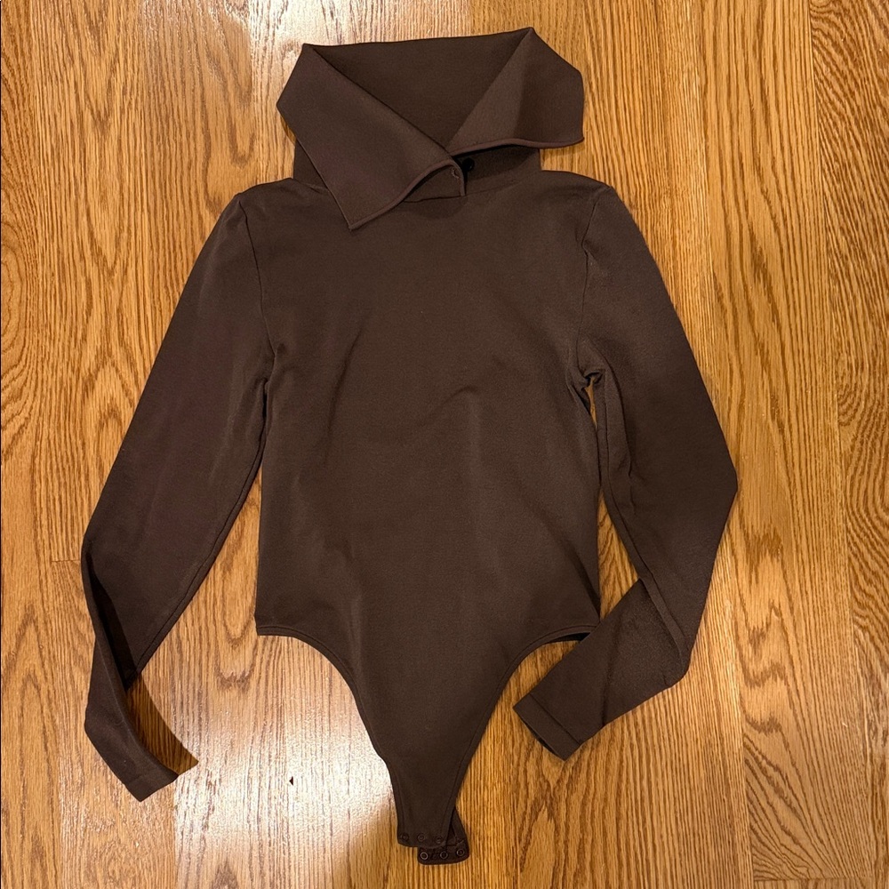 Wolford Brown Long-Sleeve Turtleneck Bodysuit